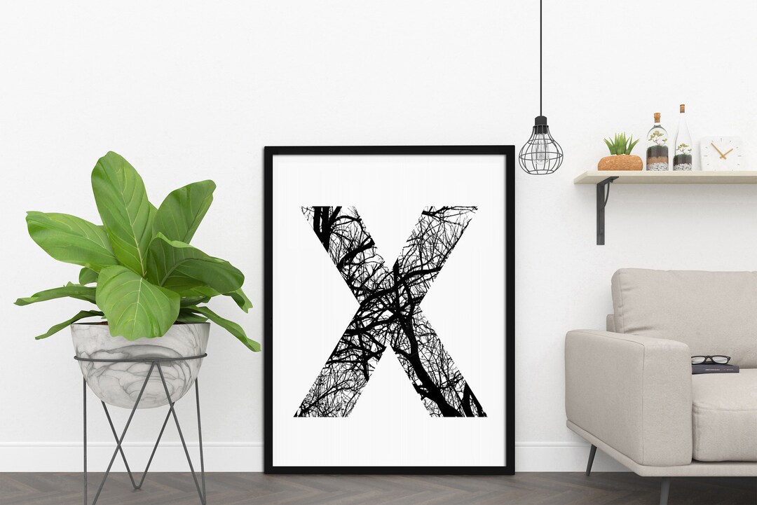 Nature Letter X, Printable Wall Decor, Minimalist Prints, Inspirational ...