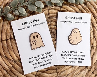 Ghost hug, Ghost pocket hug, Pocket hug, Halloween ghost, Valentine's day gift, Pocket token, Pocket hugs, Coworker gift, Galentines gift