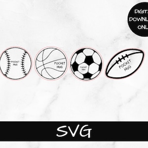 DIGITAL DOWNLOAD, Game day, Game day pocket hug, Pocket hug, Sports, Sports tokens, Pocket token, Glowforge file, Laser file