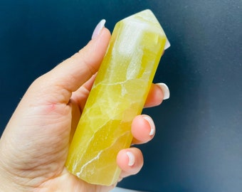 Lemon Calcite, Lemon Calcite Tower, Lemon Calcite Crystal, Lemon Calcite Generator , Lemon Calcite Stone, Yellow Calcite, Crystals