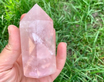 Rose Quartz Point, Polished Rose Quartz tower, Rose Quartz generator, Polished Rose Quartz stone, Healing Stone, Love Stone