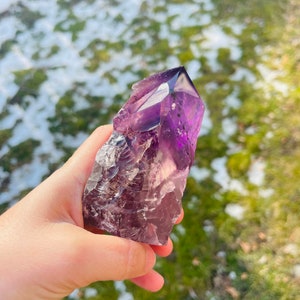 Amethyst Punkt Phantome, Rauchamethyst, Roher Amethyst Phantom, Amythest Punkt, Heilkristall