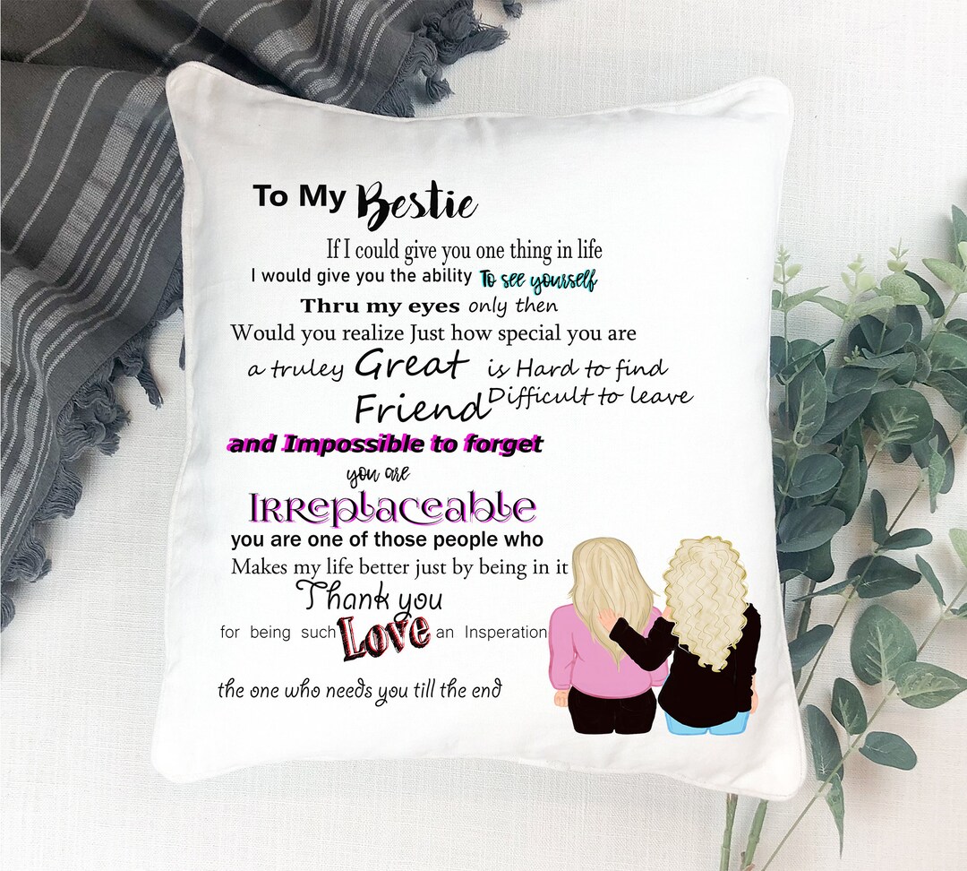 Best Friend Pillow 20x20 Burlap With or Without Insert Etsy