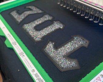Black Glitter Sorority Shirt: Custom Greek Letter Tee