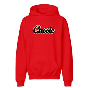 Greek Letter Sweater Chi Upsilon Sigma Sorority Red Hoodie Machine Applique Twill Letter Patch