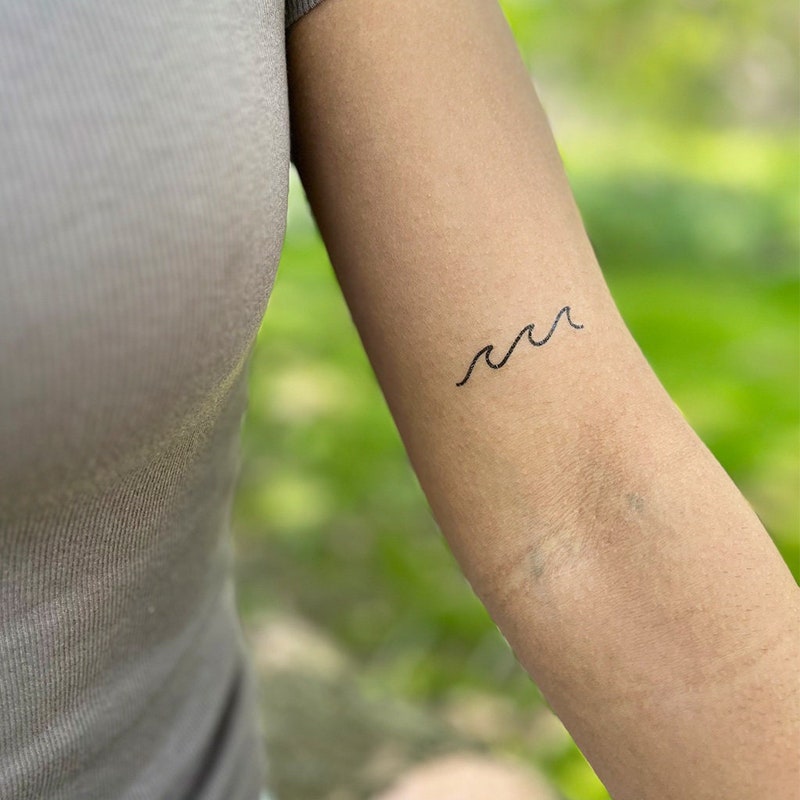 Wave Temporary Tattoo Etsy