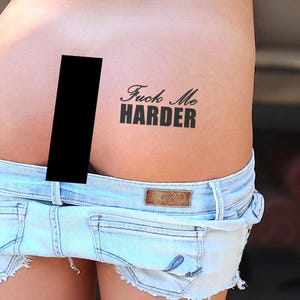 2x F*ck me Harder Temporary Tattoos