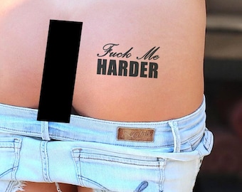 2x F*ck me Harder Temporary Tattoos