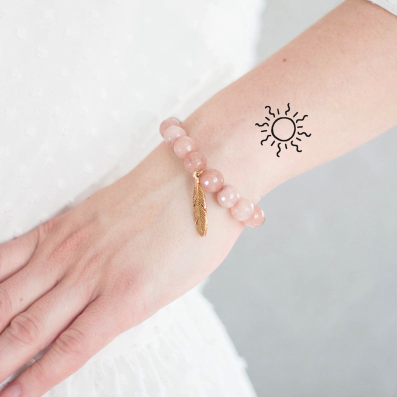 2 Sunshine Temporary Tattoos Etsy