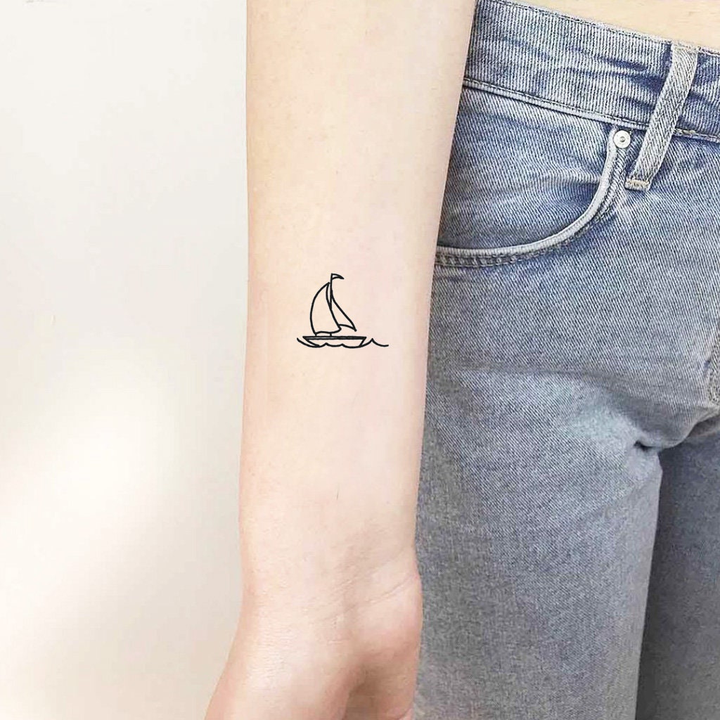 Buy Paper Boat Temporary Fake Tattoo Sticker set of 2 Online in India - Etsy