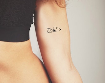 2 Snoopy Temporary Tattoos