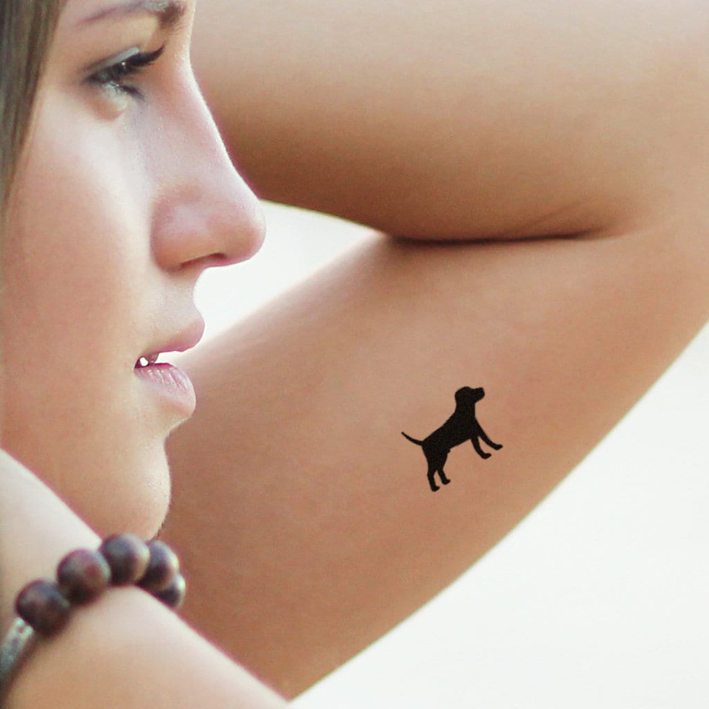 4 Dog Silhouette Temporary Tattoos image