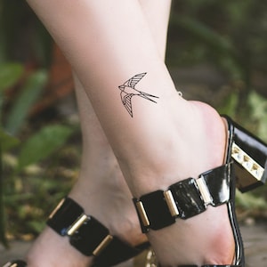 2 Swallow Origami Temporary Tattoos