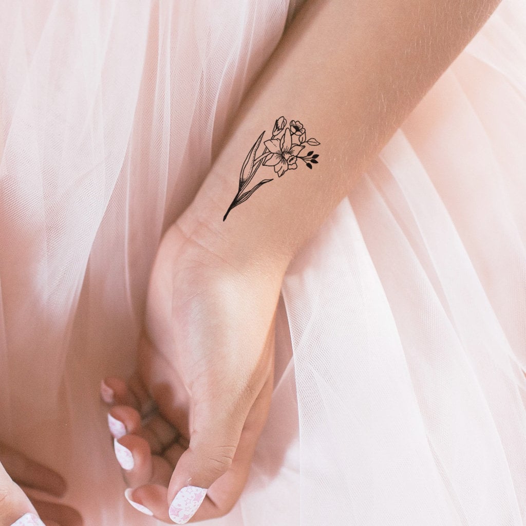 2 Daffodil Temporary Tattoos - Etsy