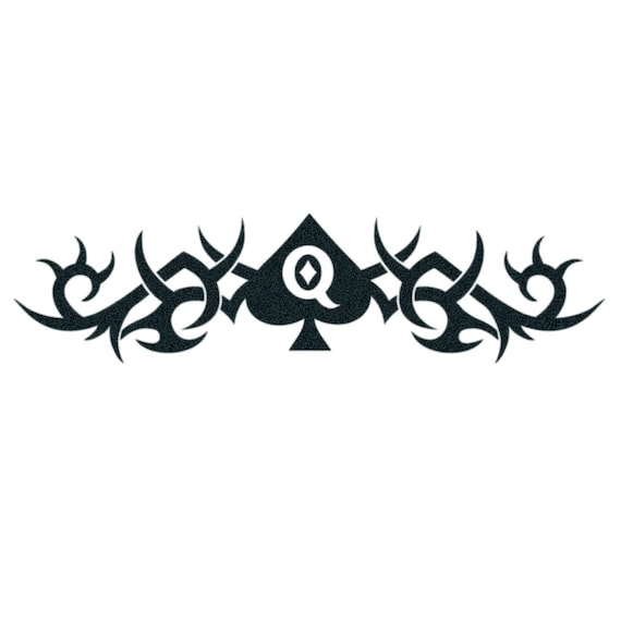 Queen of Spades Tramp Stamp Temporary Tattoo - Etsy Singapore Queen of Spades Tramp Stamp Temporary Tattoo - Etsy Singapore