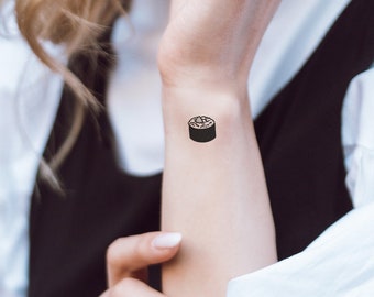 6 Maki Roll Temporary Tattoos