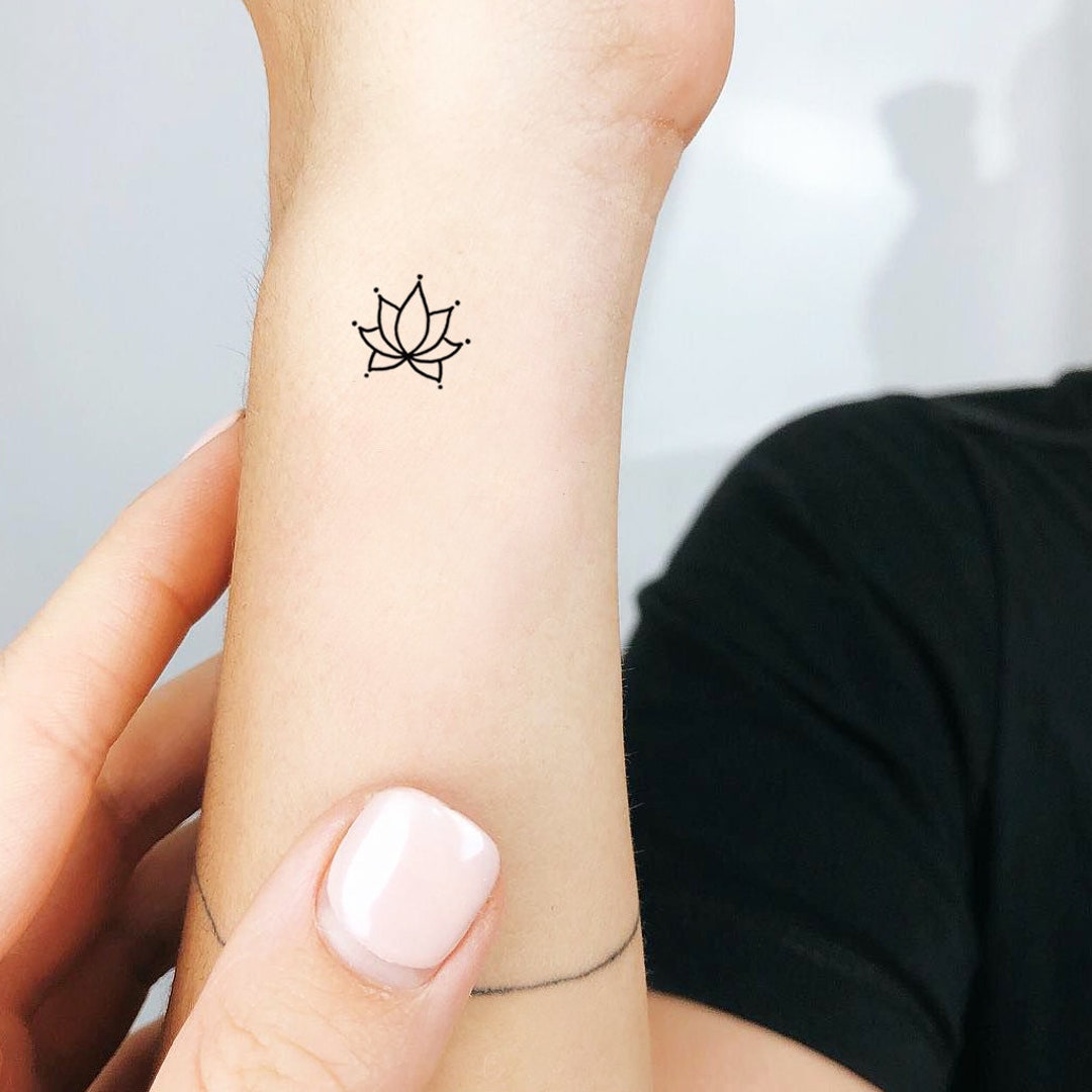 3 Tiny Lotus Temporary Tattoos - Etsy Denmark 3 Tiny Lotus Temporary Tattoos - Etsy Denmark