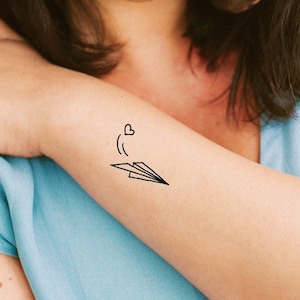 3 Paper Plane Temporary Tattoos