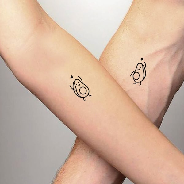 4 Avocado Lovers Temporary Tattoos