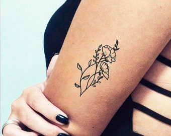 2 Petunia Temporary Tattoos