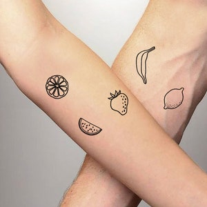 5 Fruity Temporary Tattoo Set