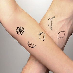 5 Fruity Temporary Tattoo Set