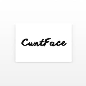 2x Cuntface Temporary Tattoos