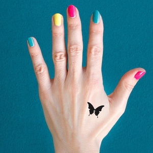 4 Butterfly Silhouette Temporary Tattoos