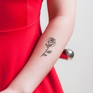2 Small Rose Temporary Tattoos