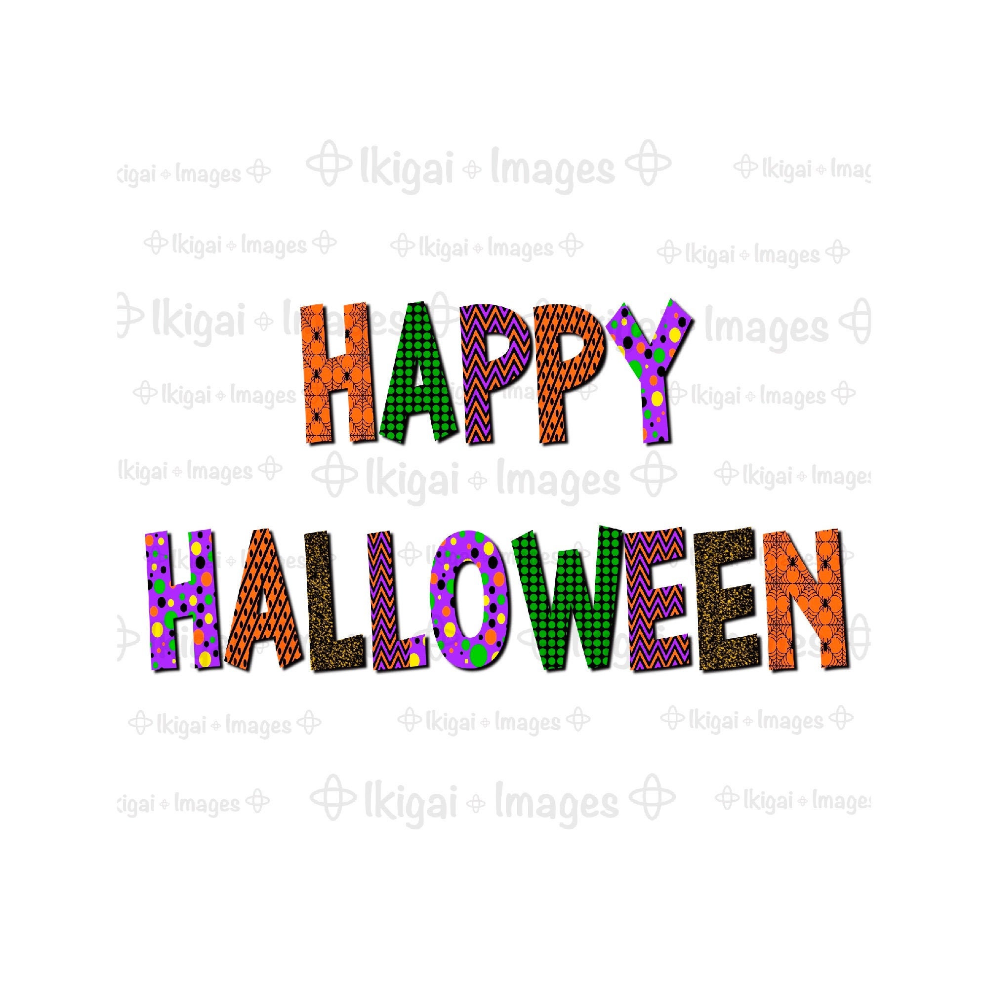 Happy Halloween PNG Word Art Halloween Party Printable  Etsy
