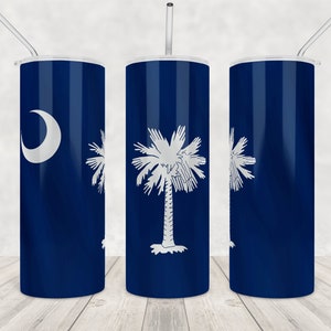 South Carolina Flag Tumbler Png Design Carolina flag Sublimation wrap 20oz tumbler Skinny Tumbler distress usa state sublimation America