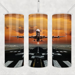 Airplane Tumbler Wrap Png Sublimation Design 20oz skinny tumbler plane aircraft aeroplane jet aviation digital download commercial use