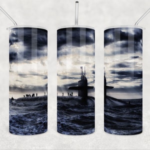 Submarine tumbler Wrap png marine ship 20oz skinny tumbler sublimation tumbler submersible navy ship design digital download