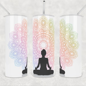 20oz skinny tumbler Chakra tumbler wrap png Sublimation Tumbler Design 20Ounce Tumbler meditation Tumbler Design Yoga Commercial use