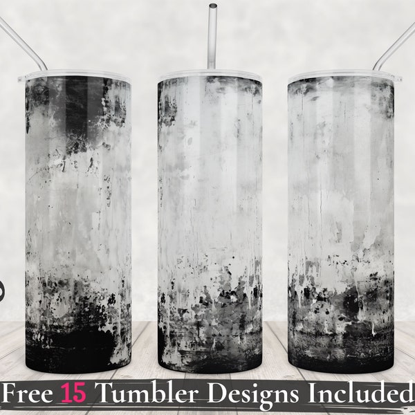 Seamless Black White Grunge Tumbler Png Wrap sublimation dust 20oz skinny tumbler white texture Design commercial use straight download