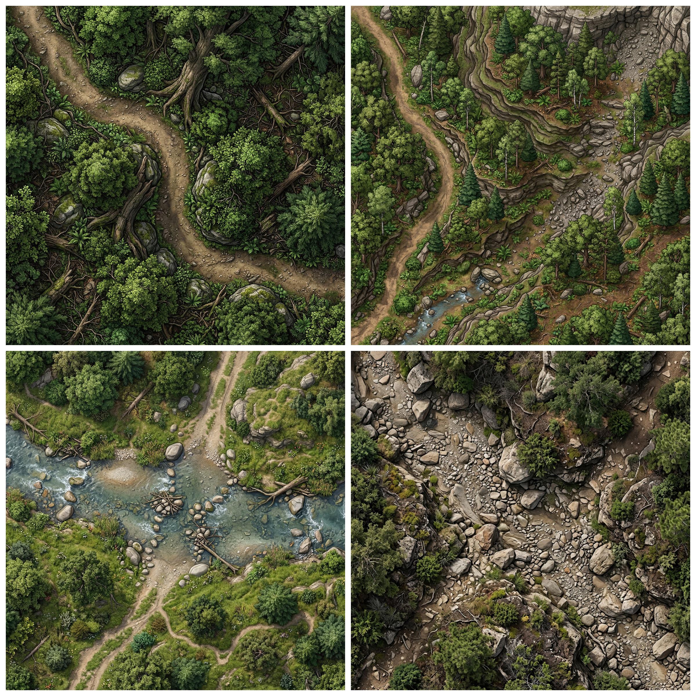 Forest Battle Map Bundle 100+ Maps 3600x3600 JPG | Fantasy Wilderness ...