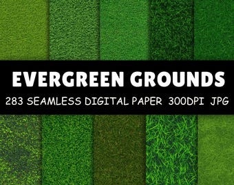 283 Evergreen Grounds - Seamless Grass Digital Textures Pack - Lawn and Nature Backgrounds for Design Commercial Use
