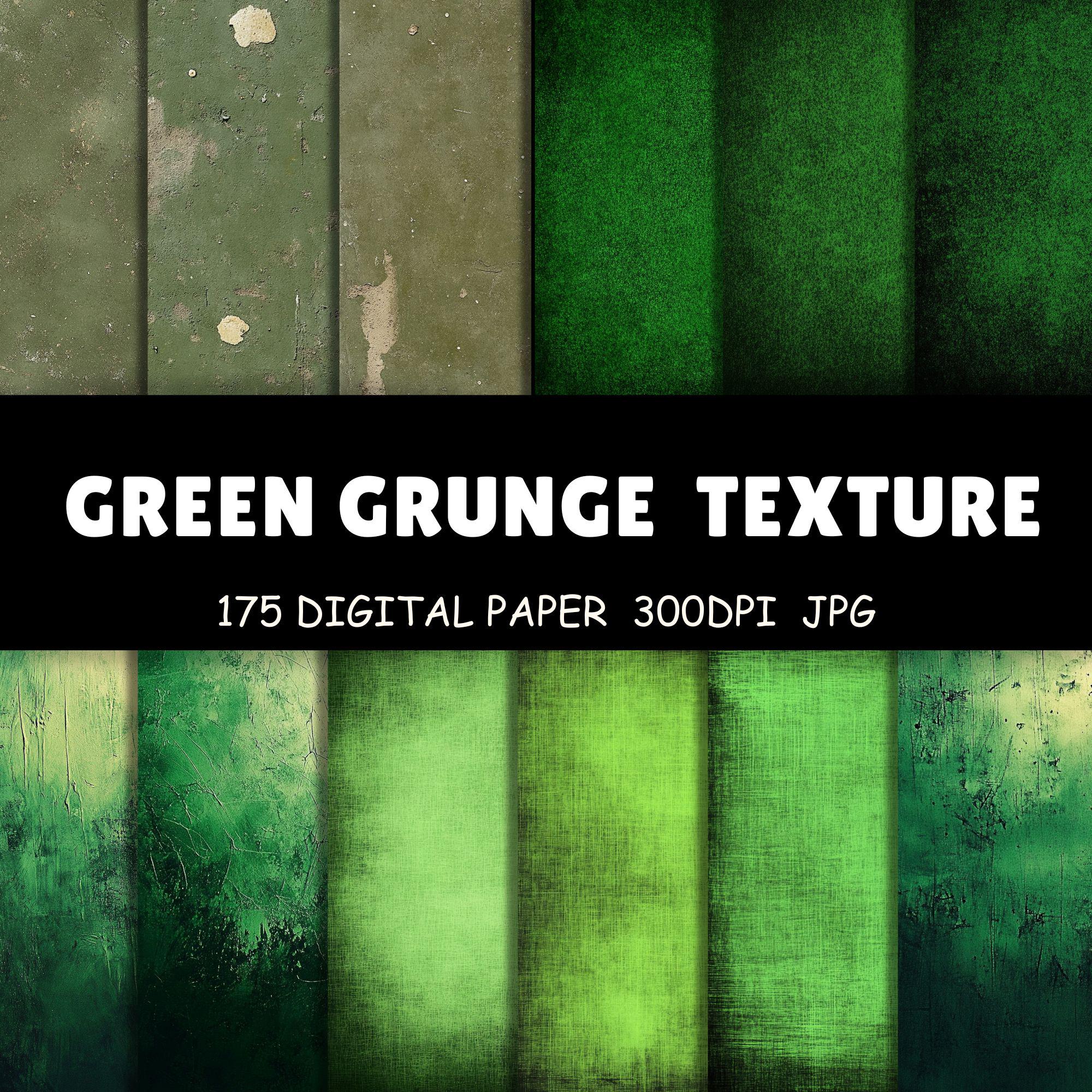 175 Green Grunge Texture Digital Paper Pack - Vintage Distressed ...