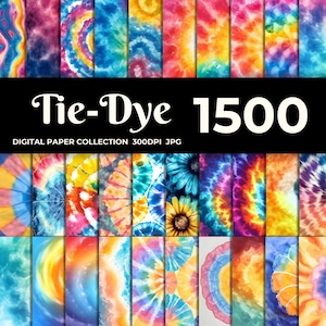 Puede incluir: Una colección de papel digital de 1500 patrones tie-dye en varios colores. Los patrones son de alta resolución y perfectos para manualidades, scrapbooking y diseño digital.