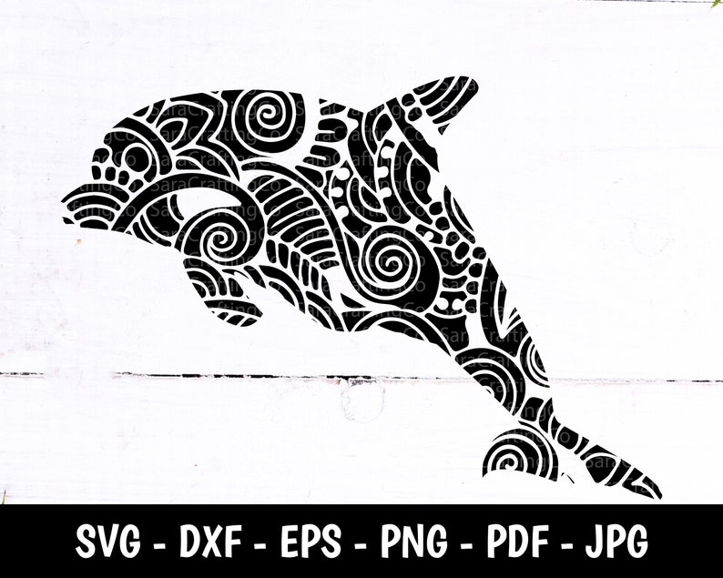Download Dolphin Mandala SVG DXF Ocean Animals cut file laserdxf ...