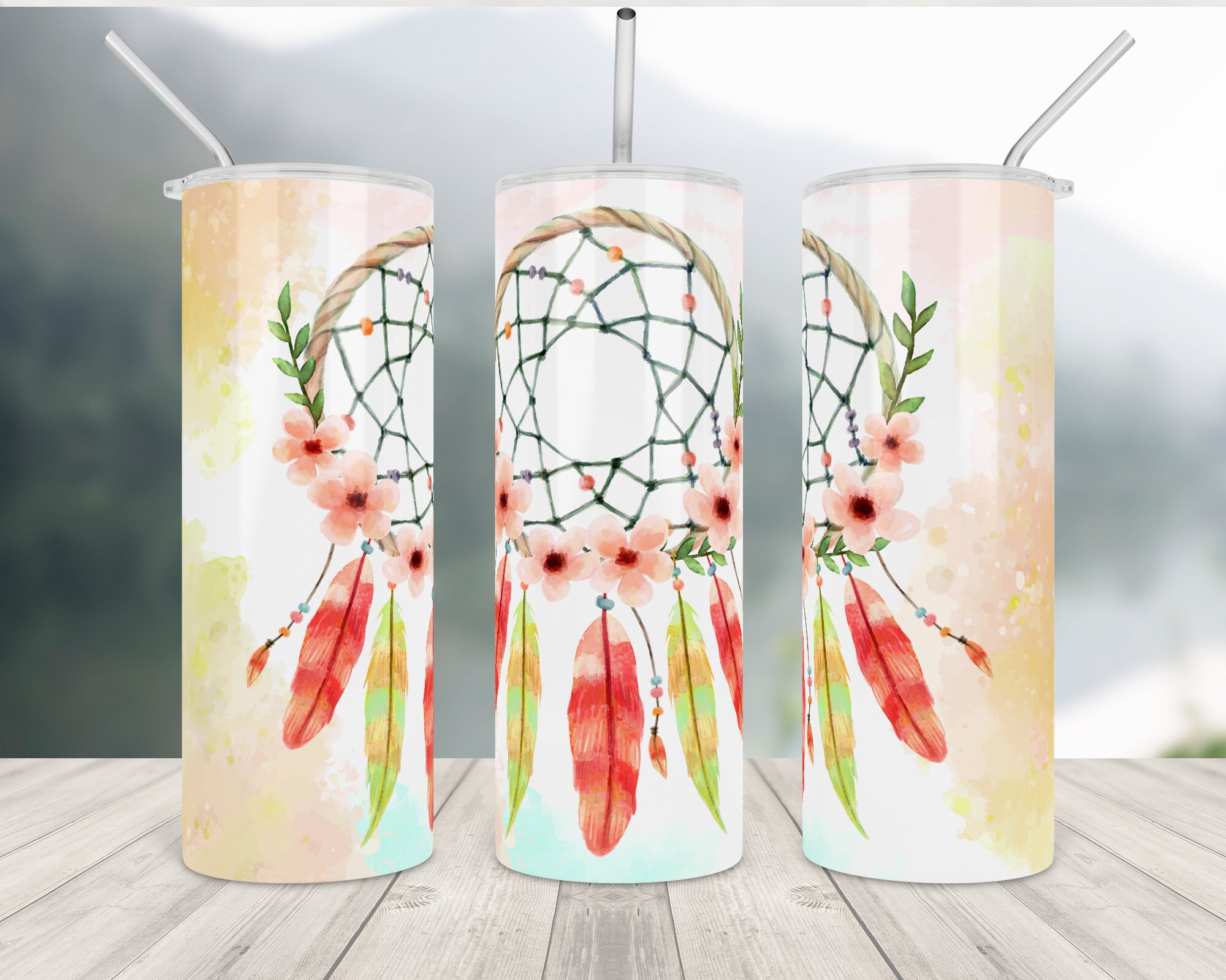 Dreamcatcher tumbler wrap Sublimation 20oz Skinny tumbler Etsy