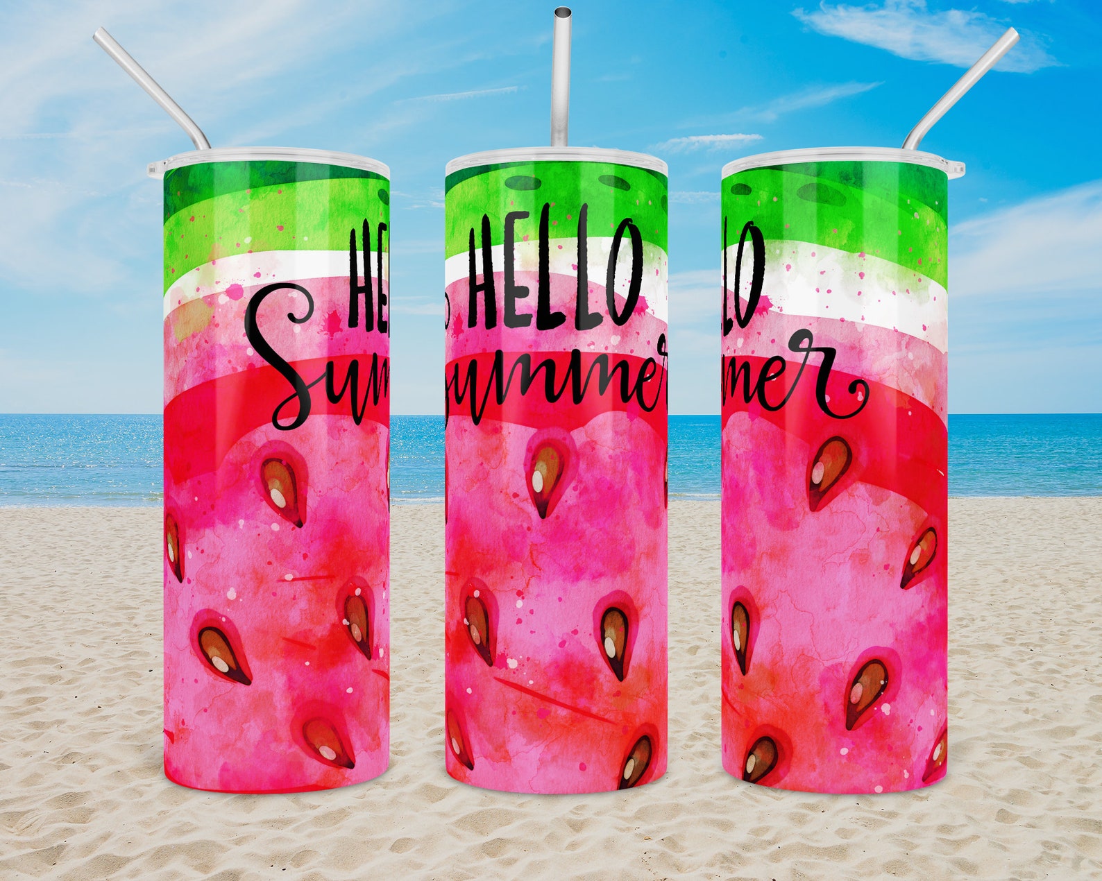 Watercolor Watermelon Tumbler Wrap Sublimation Design 20oz Etsy