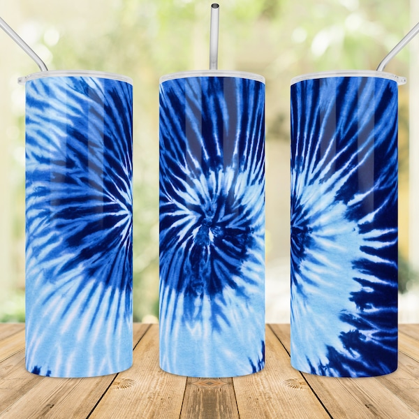 Blue navy spiral Tie Dye 20 oz Tumbler Sublimation Dark blue Digital JPG PNG Design Download 20 ounce Skinny Tumbler file digital download