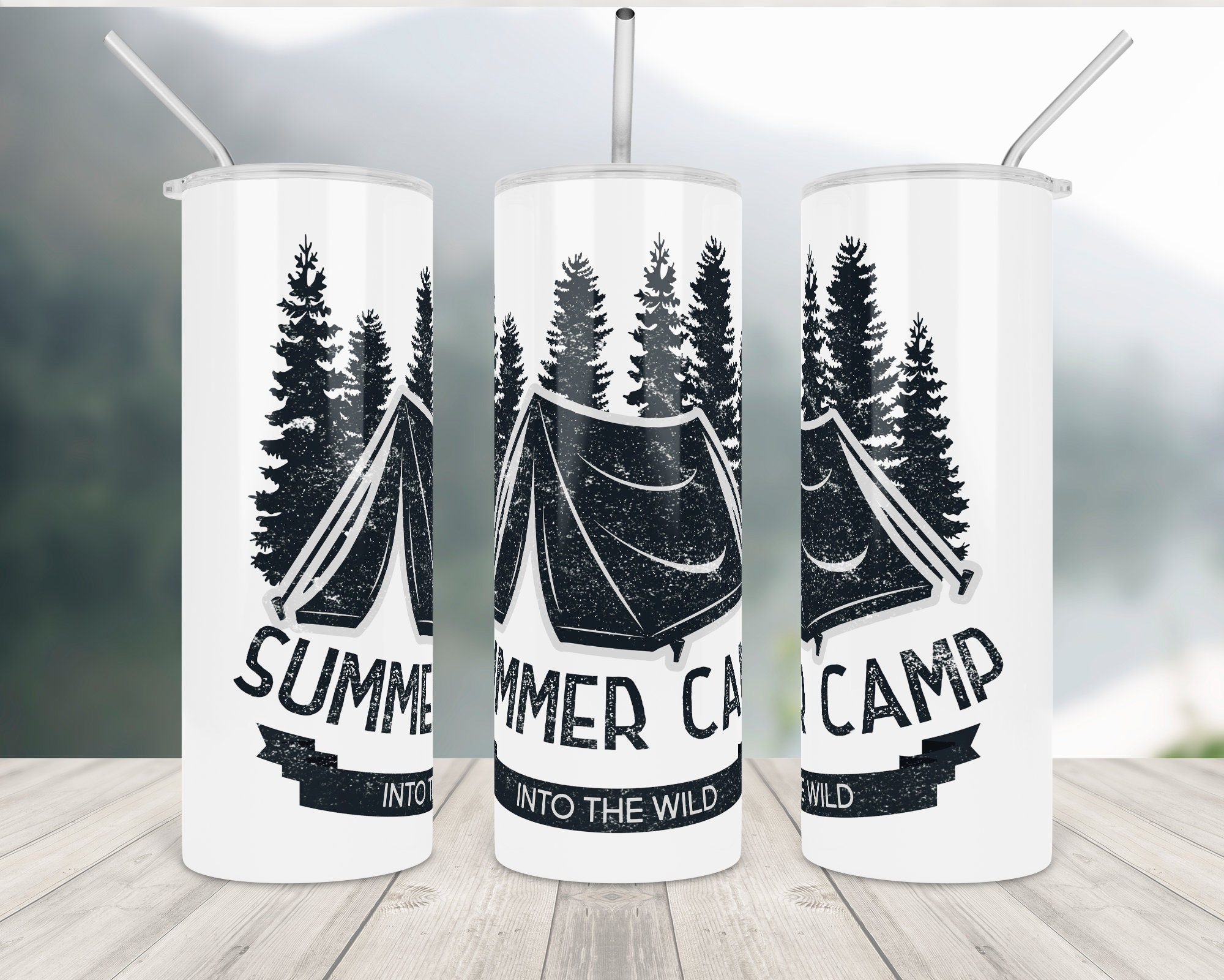 Summer Camping tumbler wrap sublimation mountain sublimate png Etsy