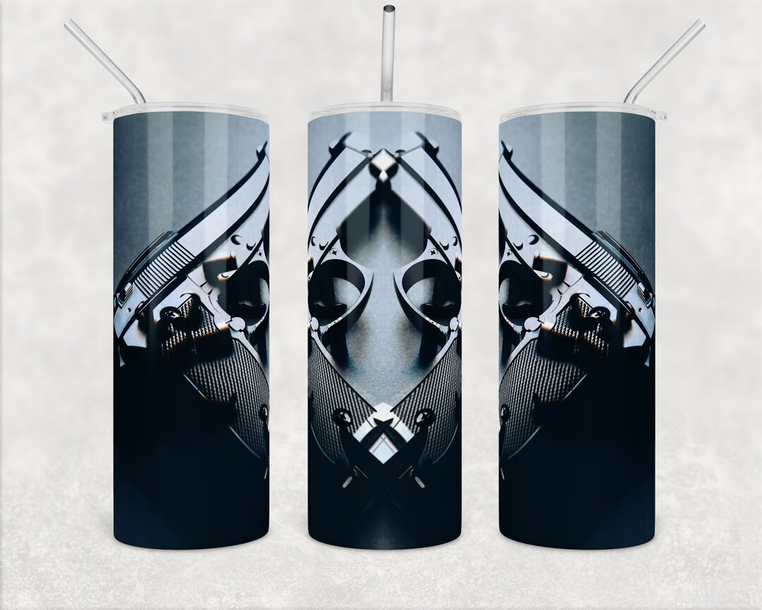 Pistol Tumbler Wrap Png 20oz Skinny Tumbler Handgun Bullet Gun Designs