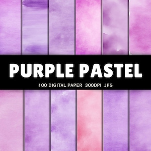 Oltre 100 sfondi acquerello viola / Carta digitale cielo viola tenue e lavanda per scrapbooking, sublimazione, artigianato, uso commerciale