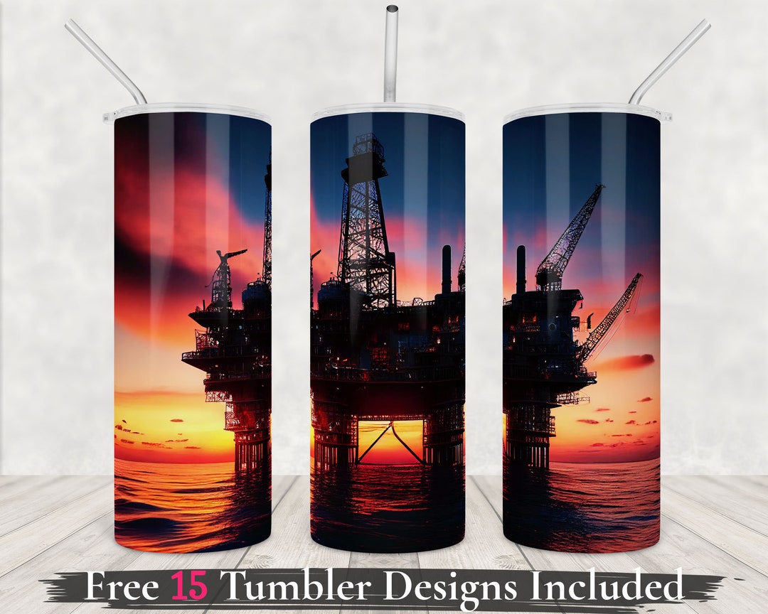 Oil Rig Wrapping Paper Öl-Rig-Tumbler png wrap 20oz dünner Becher Sublimationsentwurf ...
