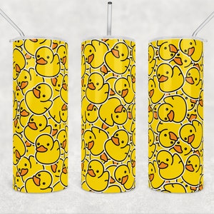 20oz skinny tumbler Duck tumbler wrap png Sublimation Tumbler Design gift for kid girl boy yellow white Digital download Commercial use