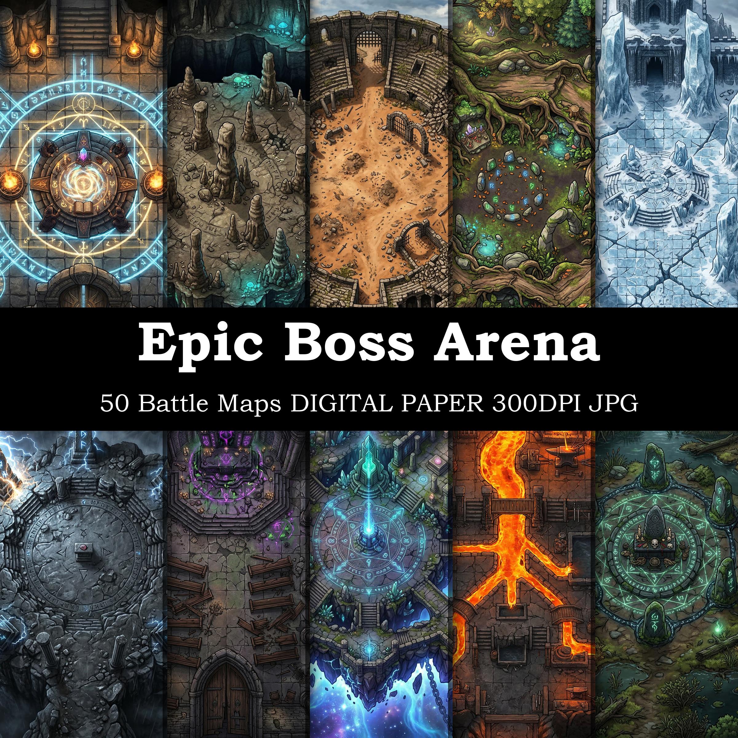 Fall Boss Map Buy Boss Arena Battle Map Bundle 50 Maps 3600x3600 JPG | Fantasy RPG ...