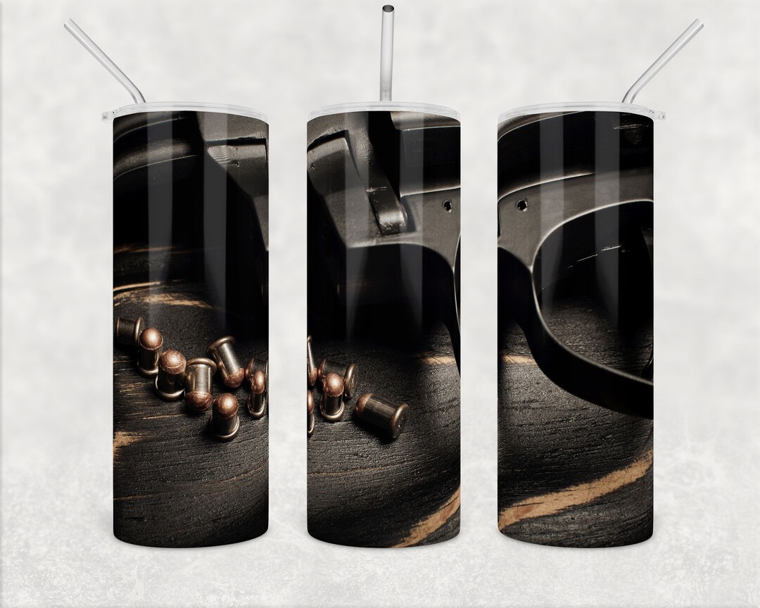 Pistol Tumbler Wrap Png 20oz Skinny Tumbler Handgun Bullet Gun Etsy